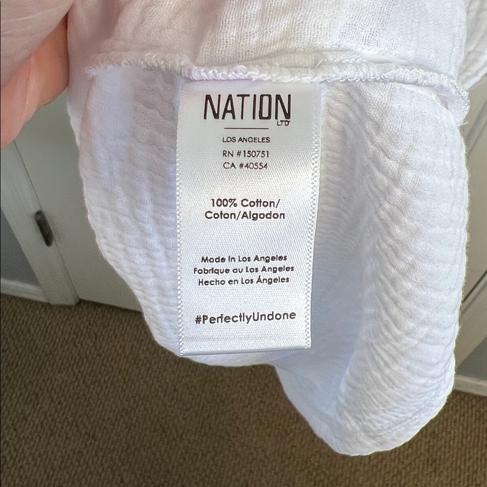 Nation LTD Mindy dress white puff sleeve midi dress small made in USA - Picture 8 of 9
